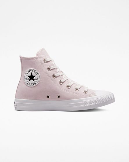 Tenis Converse Chuck Taylor All Star Embroidered Crystals Cano Alto Feminino Rosa Branco | PT Q049871